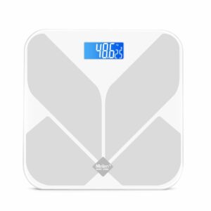 High Precision Digital Bathroom Weight Scale with Round Edge Tempered Glass Platform and Large Backlit LCD & 1-Year Warranty - Grey - Image 15