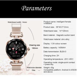 H1 IP67 Waterproof Fitness Tracker Bluetooth 4.0 Heart Rate Monitor Blood Pressure 1.04 Inch IPS HD Color Screen Smart Watch for IOS / Android - Image 15