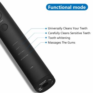 D01B Sonic Electric Toothbrush Rechargeable Ultimate Cleaning Whitening Safeguard Ultrasonic with Replacement Toothbrush - Image 4